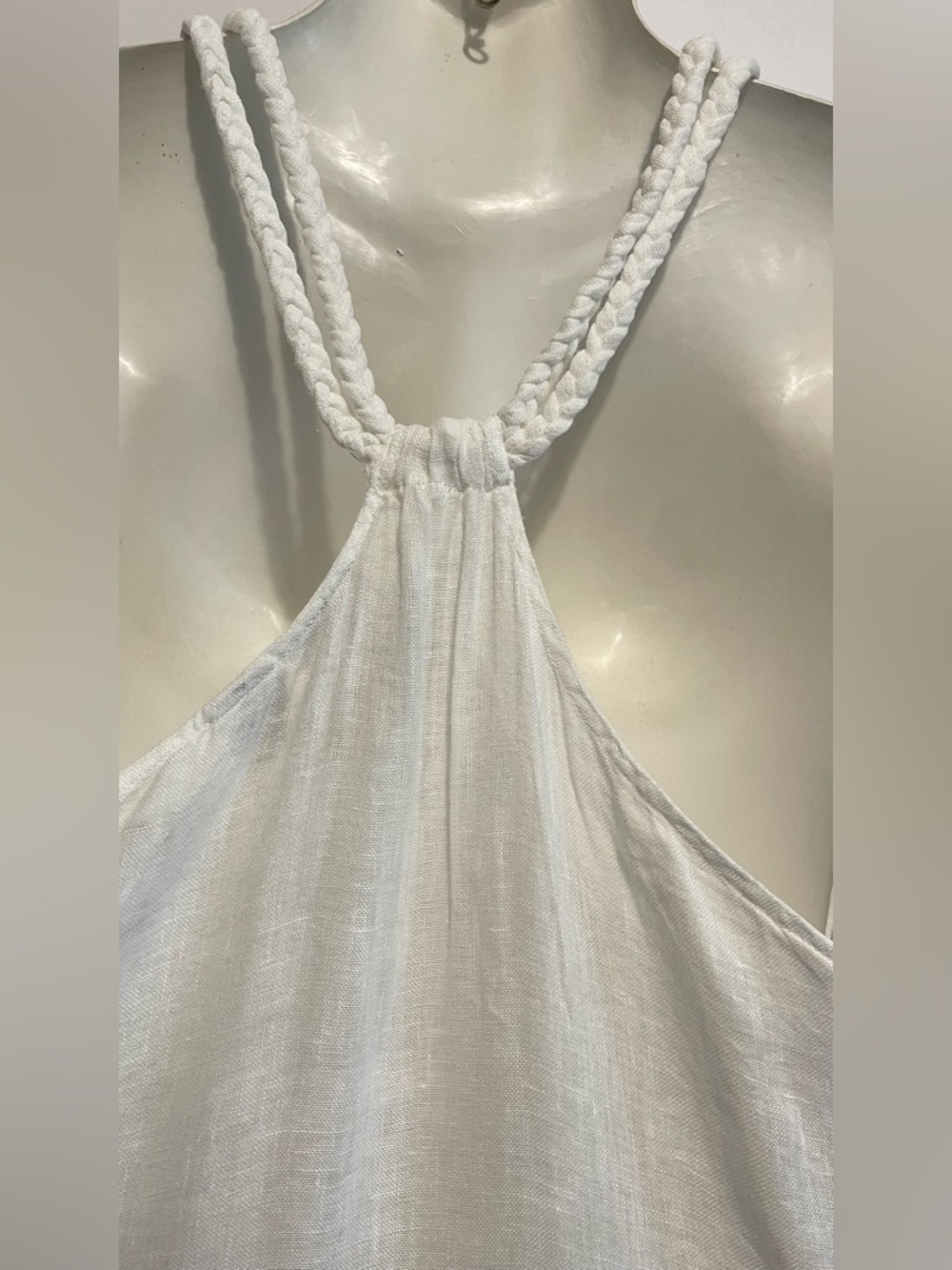 Rachel Zoe White Linen Braided Strap Dress - Picture 5 of 8
